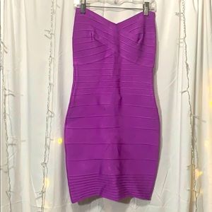 Sexy body con strapless mini.